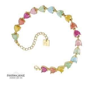 Park Lane Gold-Plated Rainbow Heart Charm Bracelet